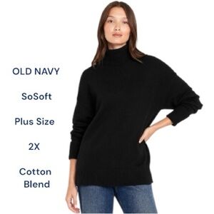 Old Navy Women's SoSoft Black Turtleneck Sweater Women’s Plus Size 2X